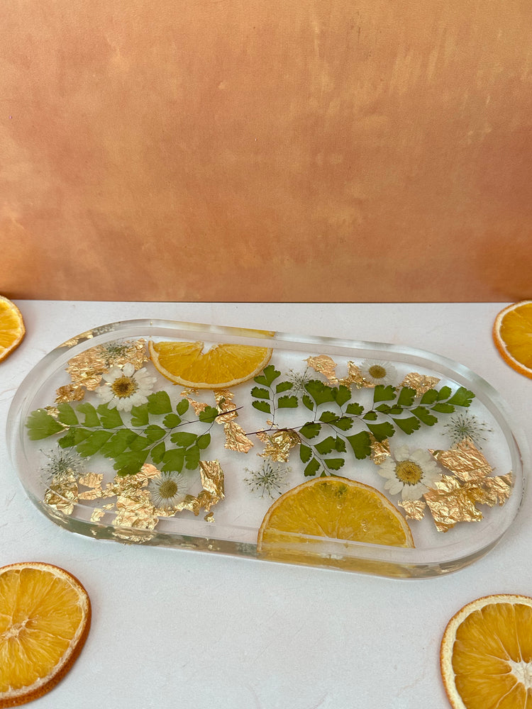 XL Handmade Pressed Flower Trinket Tray