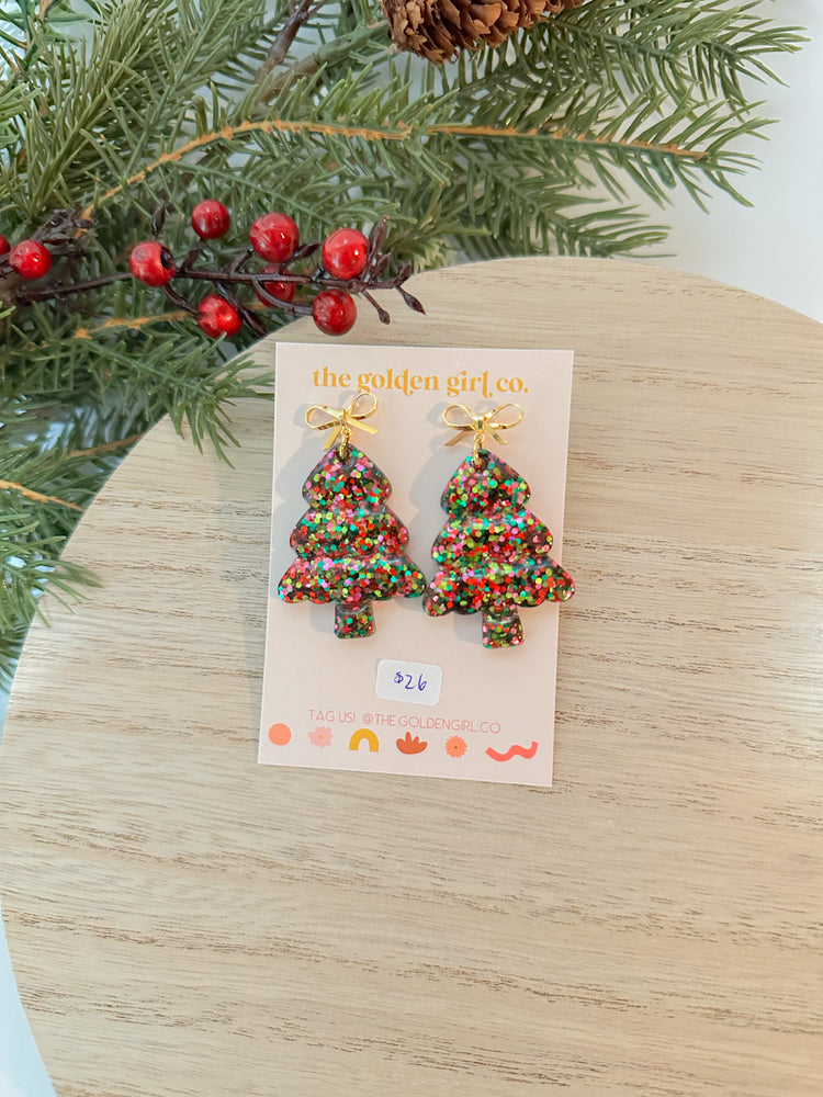 Cutie Christmas Bow Tree Dangles (Ready to ship)
