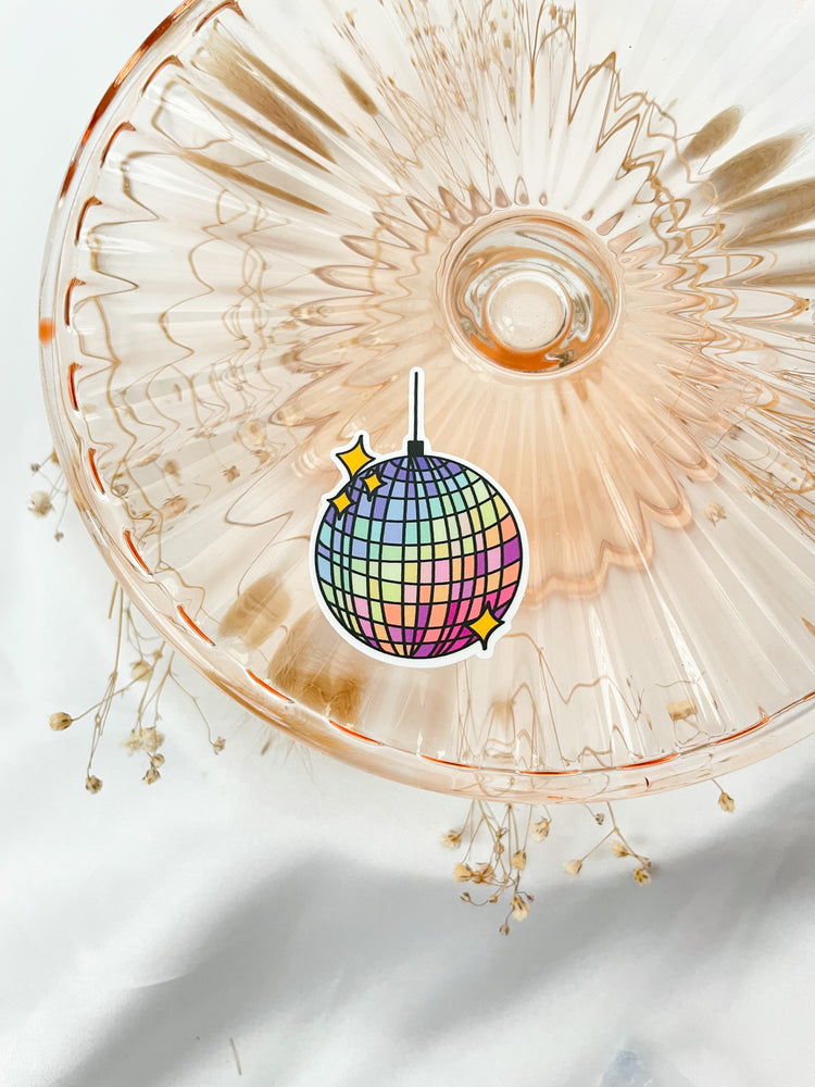 Rainbow Disco Ball Sticker