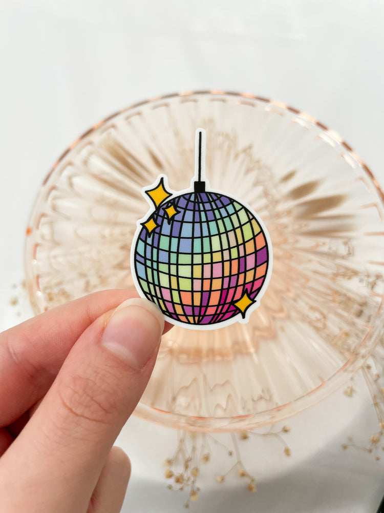 Rainbow Disco Ball Sticker