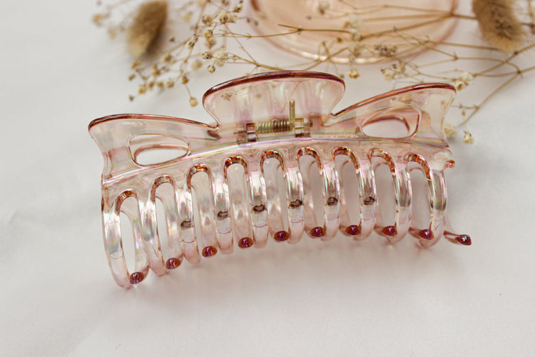 XL Iridescent Pink Claw Clip