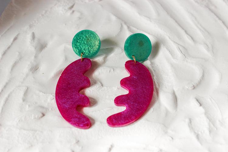 Large Abstract Color Block Dangles