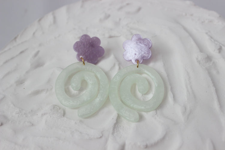 Flower Swirly Dangles
