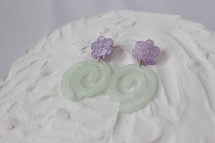 Flower Swirly Dangles