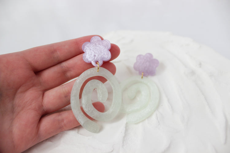 Flower Swirly Dangles