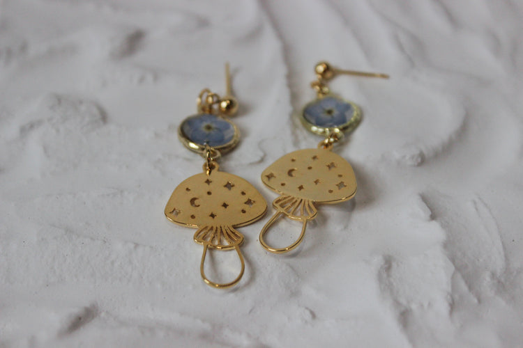 Floral Mushroom Dangles