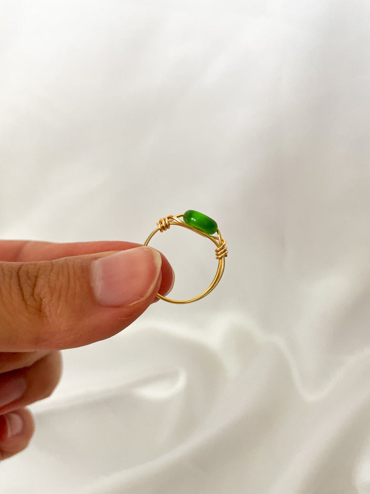 Dainty Wire Wrapped Evil Eye Ring | Minimalist Gold Ring | Dainty Gold Jewelry | Holiday Gift for Her | No Tarnish Wire Wrap Rings