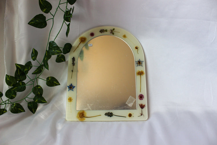 Large Resin Arch Mirror | Decorative Floral Mirror | Boho Floral Room Decor | Vanity Mirror
