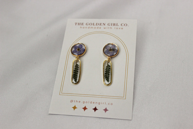Resin Dangle Earrings | Handmade Resin Earrings | Trendy Lightweight Dangle Earrings | Dainty Gold Filled Earrings