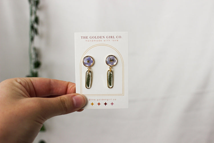 Resin Dangle Earrings | Handmade Resin Earrings | Trendy Lightweight Dangle Earrings | Dainty Gold Filled Earrings