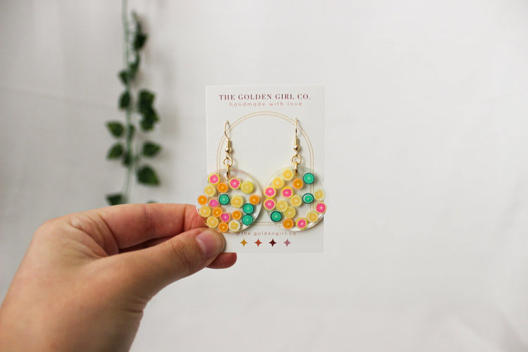 Resin Dangle Earrings | Handmade Resin Earrings | Trendy Lightweight Dangle Earrings