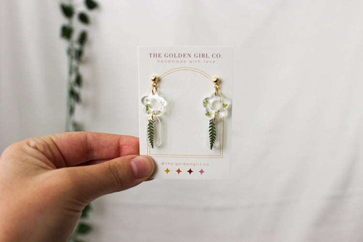 Resin Dangle Earrings | Handmade Resin Earrings | Trendy Lightweight Dangle Earrings