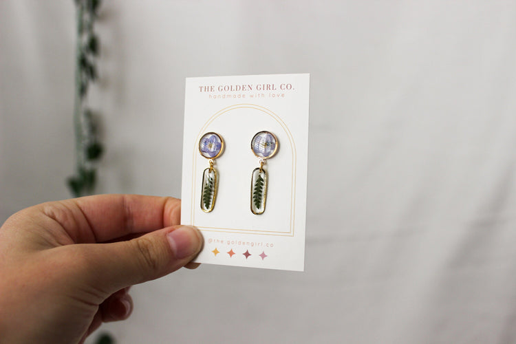 Resin Dangle Earrings | Handmade Resin Earrings | Trendy Lightweight Dangle Earrings | Dainty Gold Filled Earrings