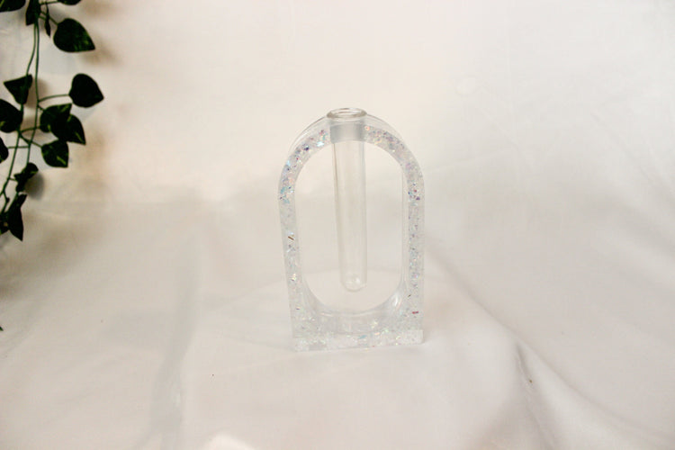 Resin Arched Propagation Station | Handmade Propagation Tube | Iridescent Bud Vase | Unique Home Decor