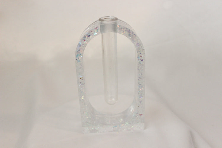 Resin Arched Propagation Station | Handmade Propagation Tube | Iridescent Bud Vase | Unique Home Decor
