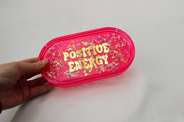 Handmade Resin Pill Tray | Dried Flowers | Bathroom Vanity Tray | Catch All Dish | Trinket Tray | Boho Decor | Bright Floral Resin Tray |