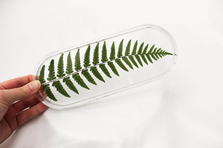 Extra Long Resin Pill Tray | Pressed Flowers | Bathroom Vanity Tray | Catch All Dish | Trinket Tray | Boho Decor | Floral Resin Tray |