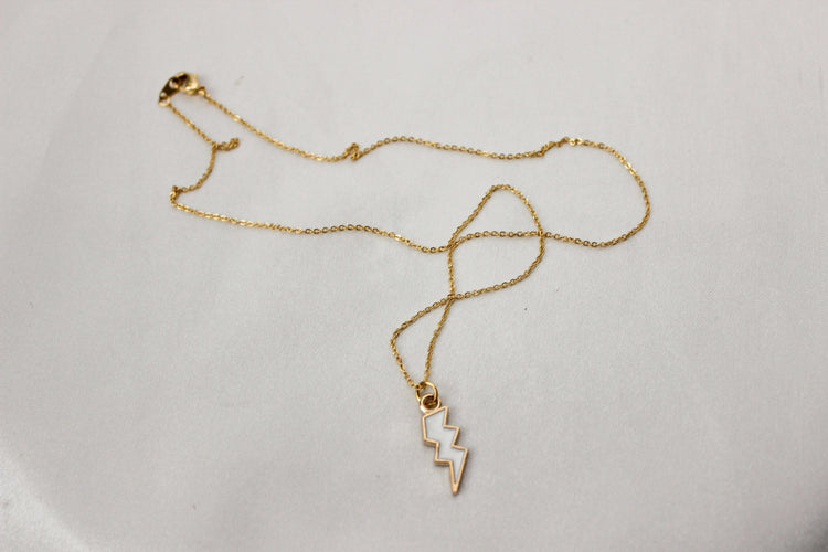 Lightning Bolt Pendant Necklace | Dainty Gold Necklace | Minimalist Gold Jewelry | Gift for Her | Small Gold Pendant Necklace
