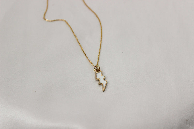 Lightning Bolt Pendant Necklace | Dainty Gold Necklace | Minimalist Gold Jewelry | Gift for Her | Small Gold Pendant Necklace