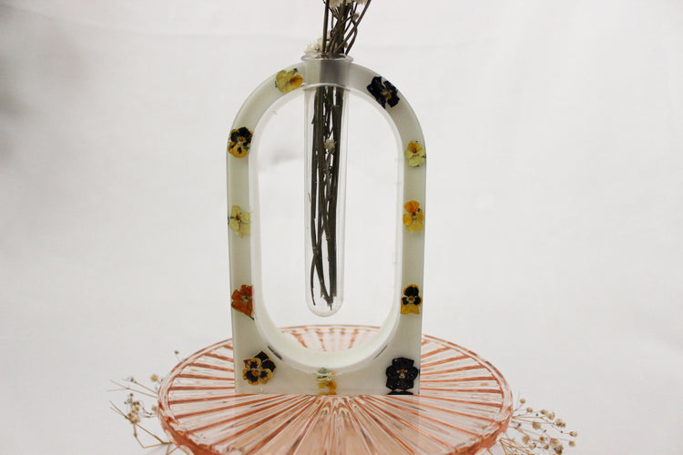 Resin Arched Propagation Station | Handmade Propagation Tube | White Floral Bud Vase | Unique Home Decor