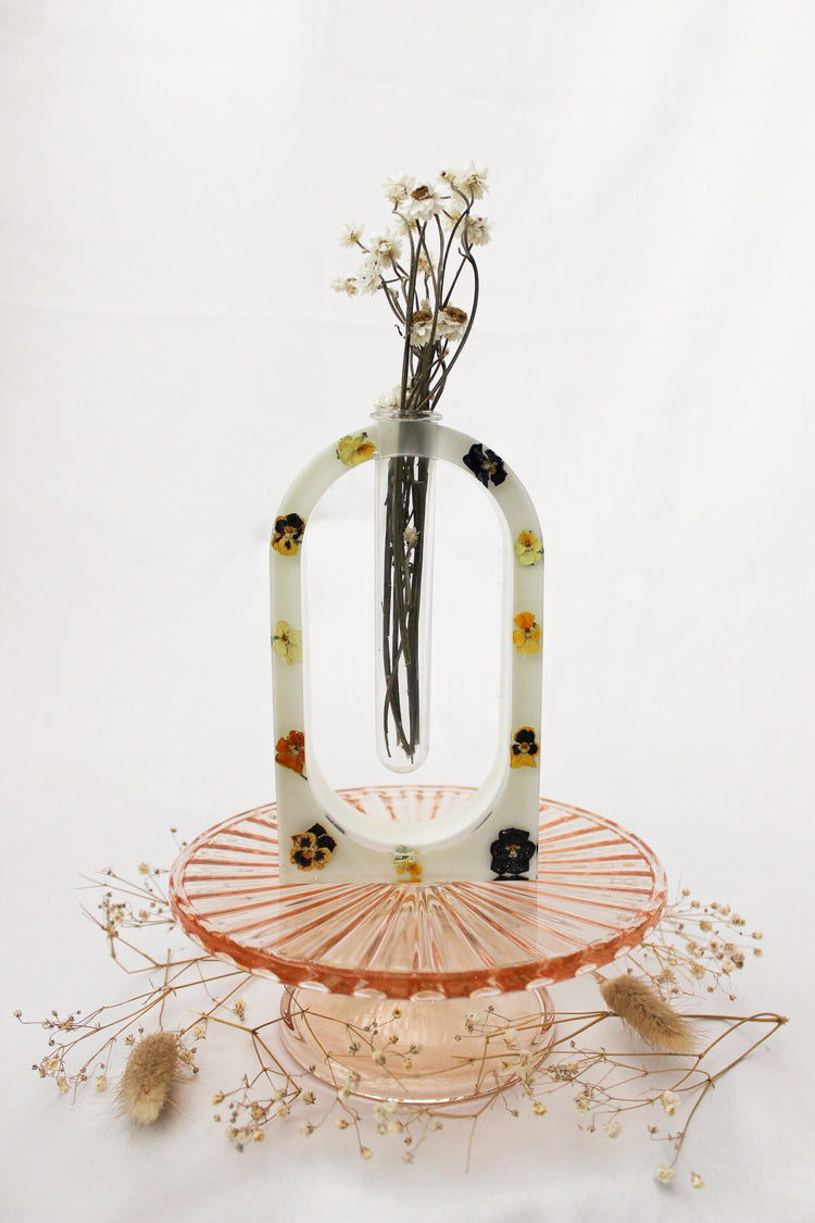 Resin Arched Propagation Station | Handmade Propagation Tube | White Floral Bud Vase | Unique Home Decor