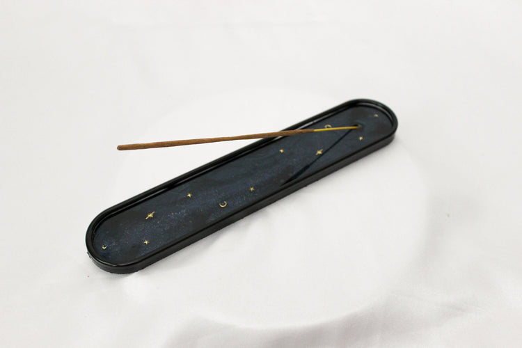 Elongated Oval Incense Holder | Unique Incense Holder | Celestial Room Decor | Minimalist Design | Pressed Flower Art