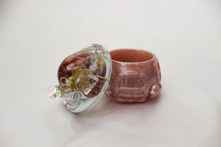 Handmade Resin Mushroom Jar | Dried Flower | Bathroom Vanity Dish | Catch All Dish | Trinket Box | Boho Decor | Floral Resin Jar