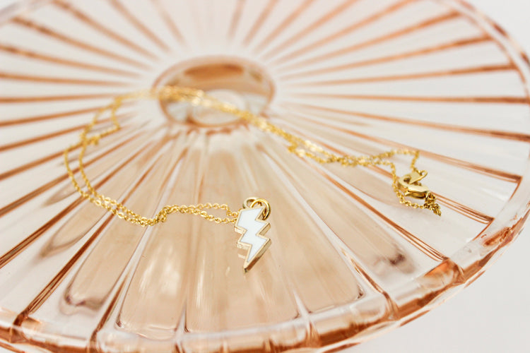 Lightning Bolt Pendant Necklace | Dainty Gold Necklace | Minimalist Gold Jewelry | Gift for Her | Small Gold Pendant Necklace