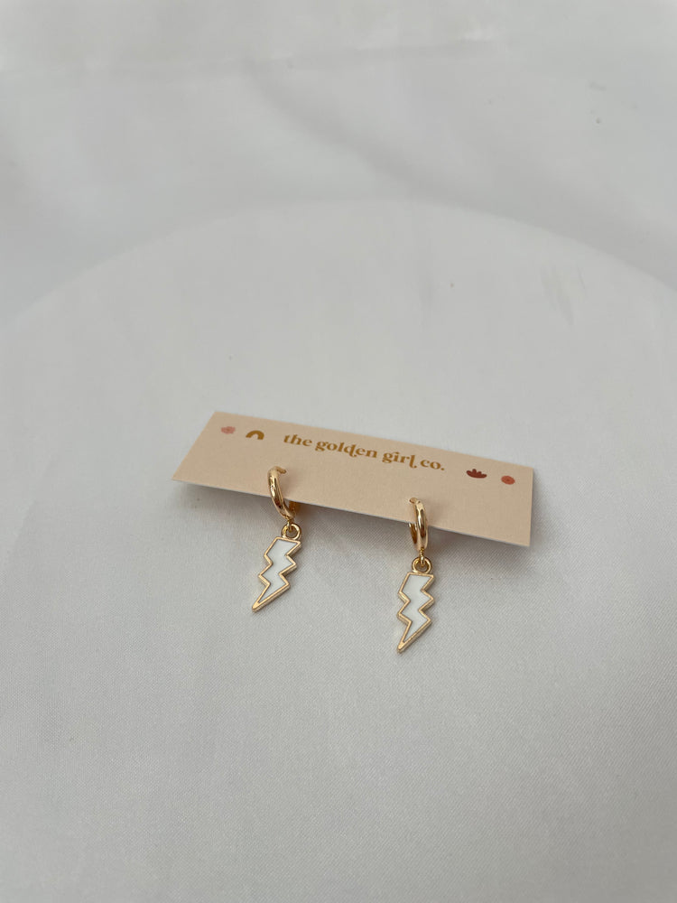 Lightning Bolt Huggie Hoops