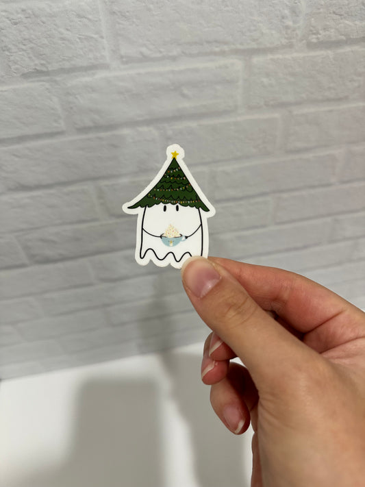 Mini Christmas Ghost Sticker