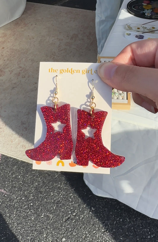 Glitter Red Cowgirl Boots