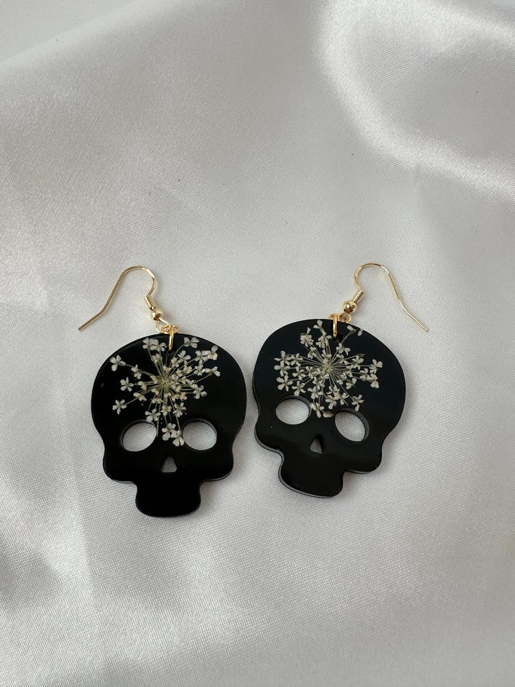 Floral Skull Dangles