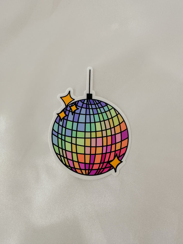 Rainbow Disco Ball Sticker (Large)