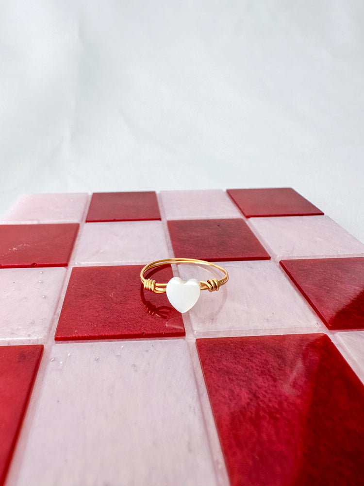 Dainty wire wrapped heart ring