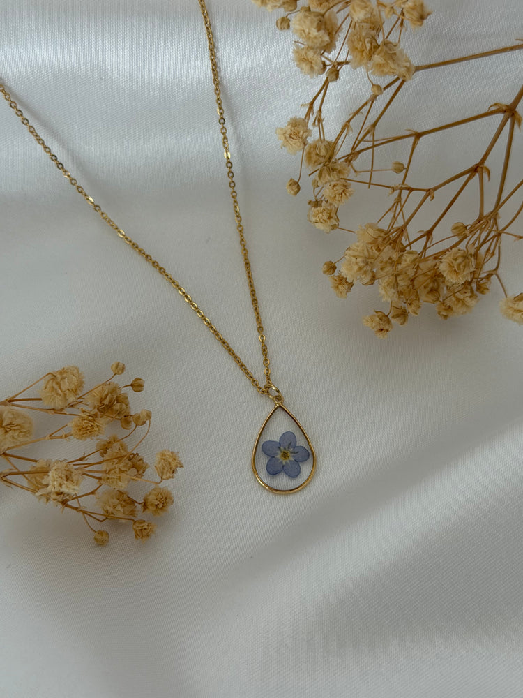 Forget me not teardrop Necklace