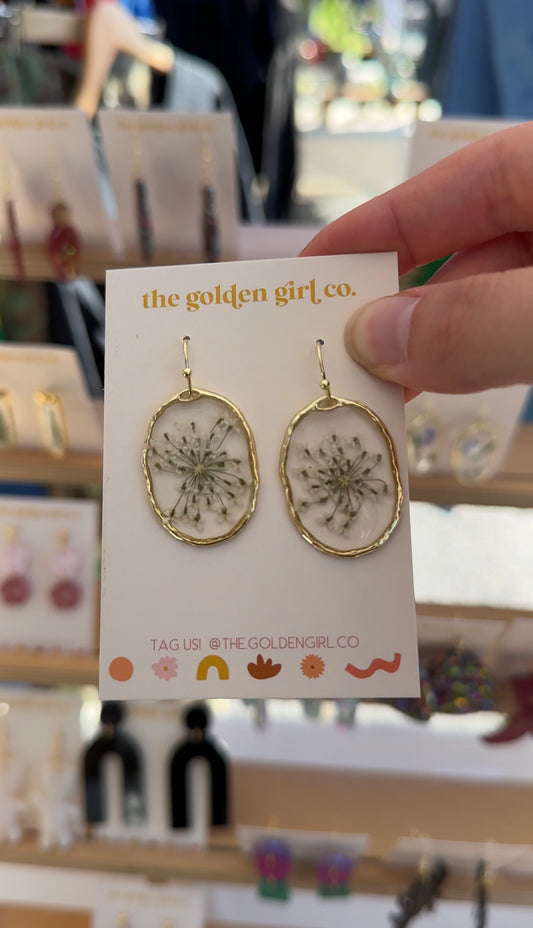 Gold Queen Anne’s Lace Dangles