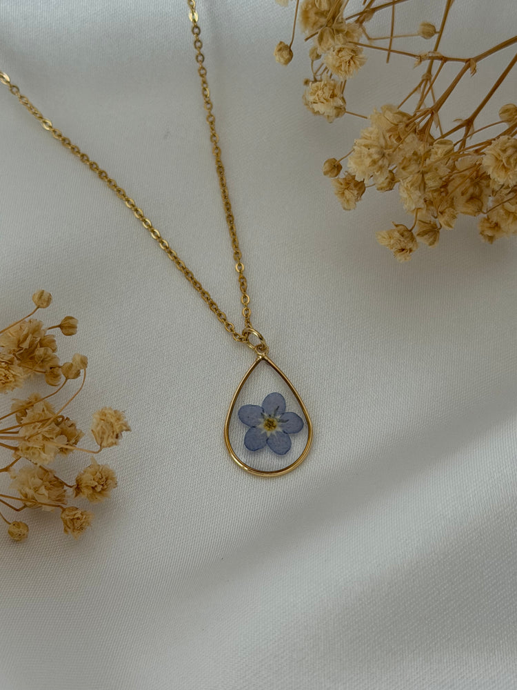 Forget me not teardrop Necklace