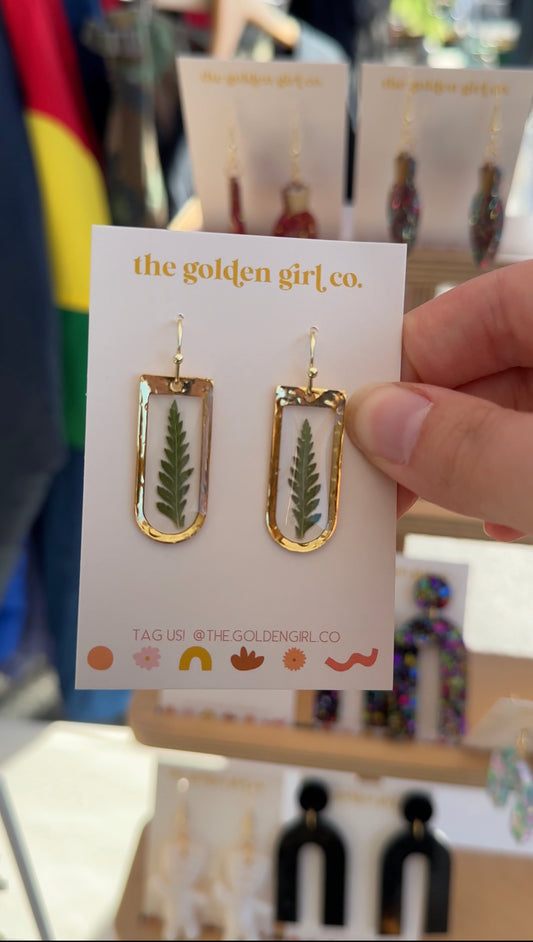 Dainty Gold Fern Dangles