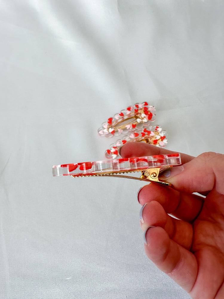 Valentine heart clips