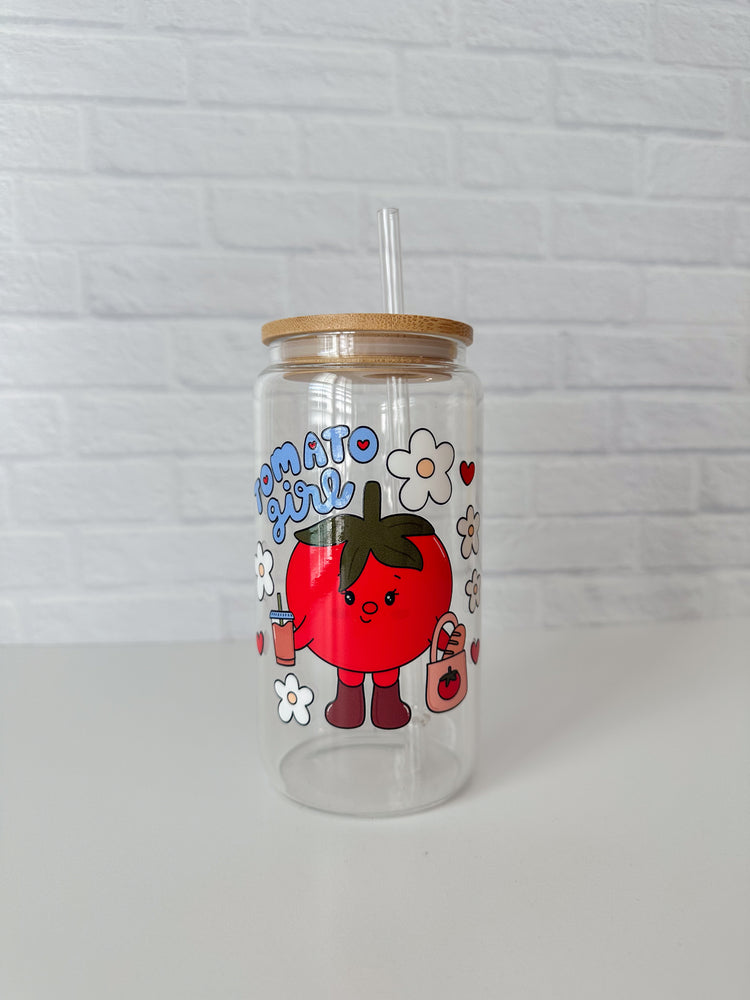 Tomato Girl Glass Cup