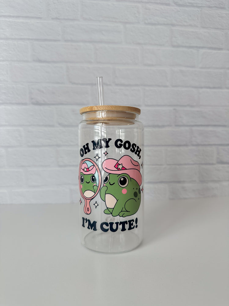 Cute Frog Glass Cup