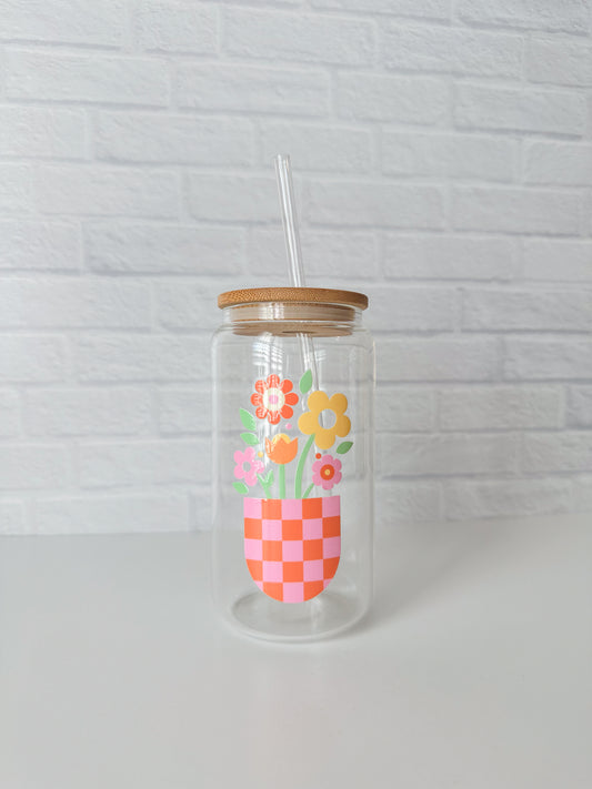 Funky Flower Pot Glass Cup