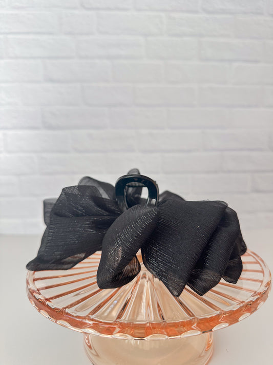 Black Chiffon Claw Clip