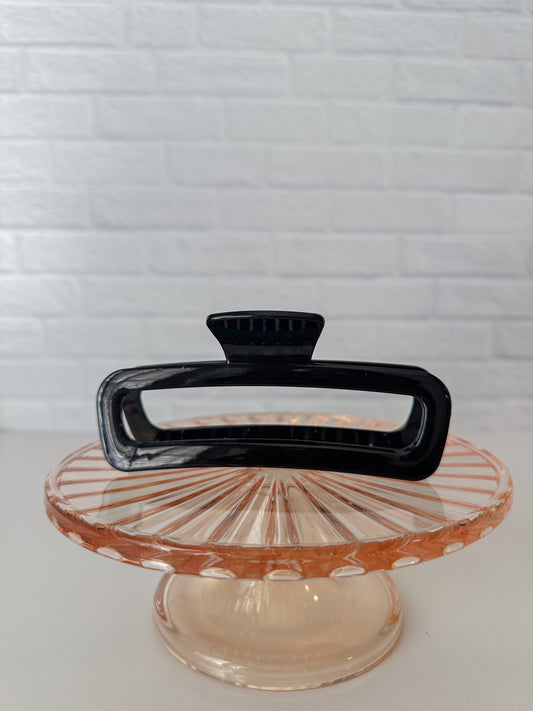 Black Open Rectangle Claw Clip