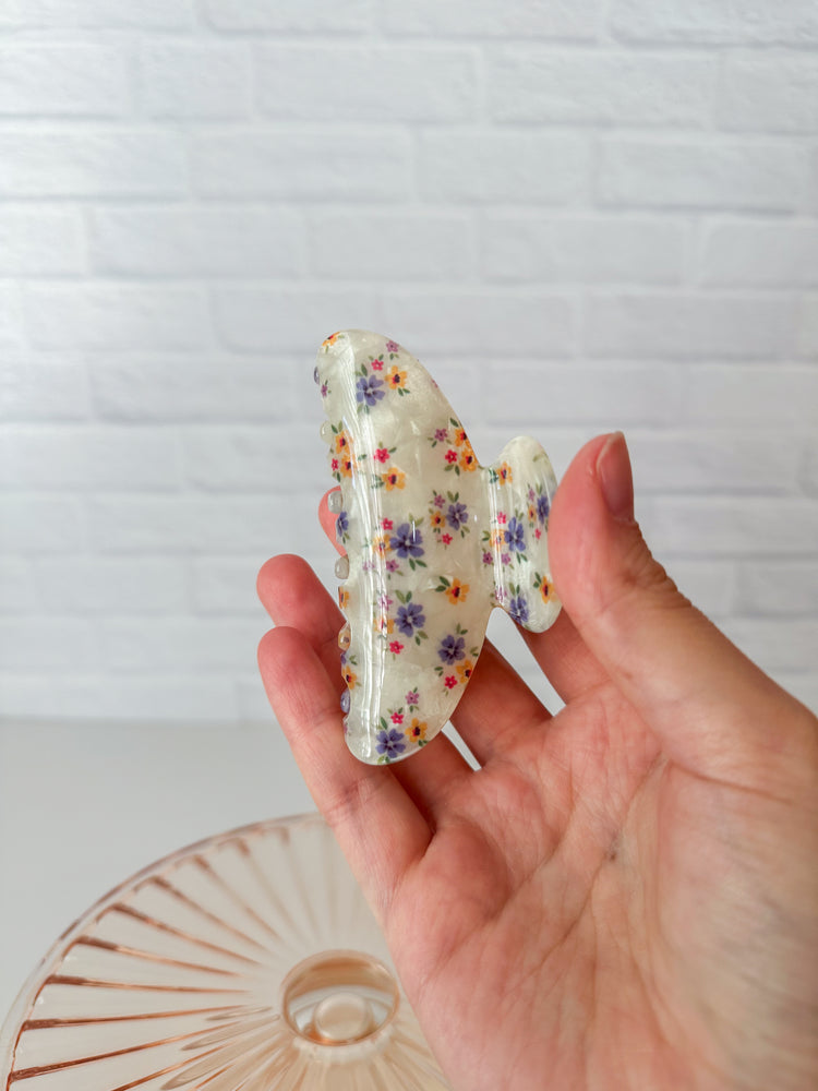 Colorful Floral Claw Clip