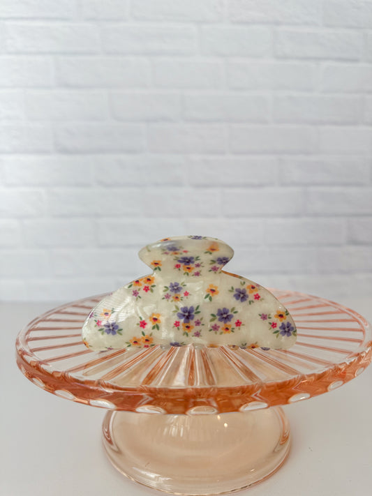 Colorful Floral Claw Clip