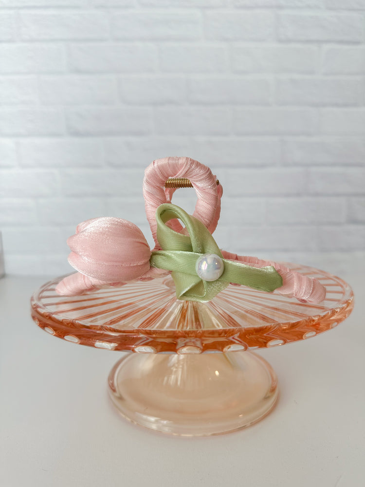 Pink Tulip Claw Clip
