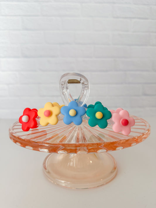Rainbow Floral Claw Clip