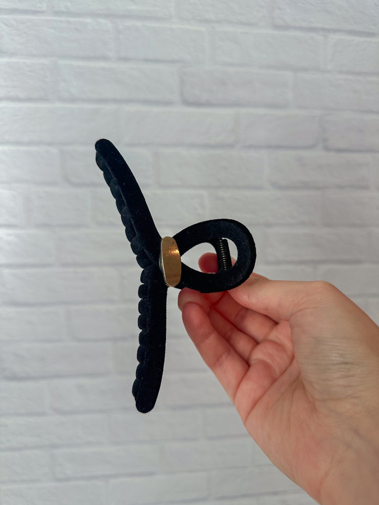 Black Velvet Claw Clip