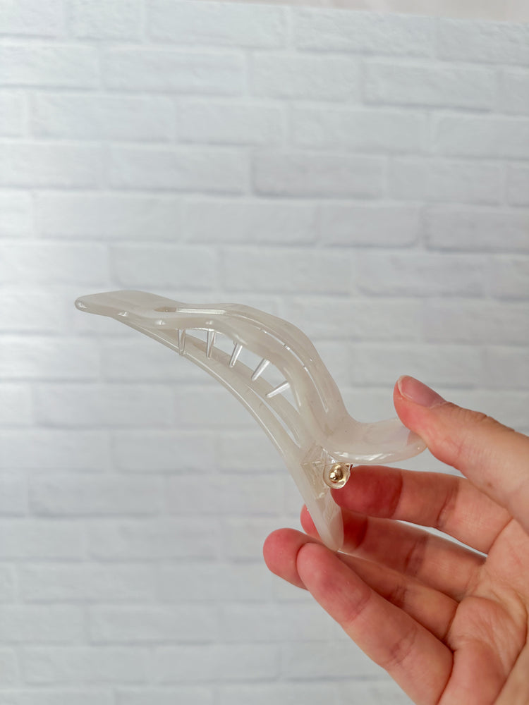 Opal Squiggle Flat Claw Clip